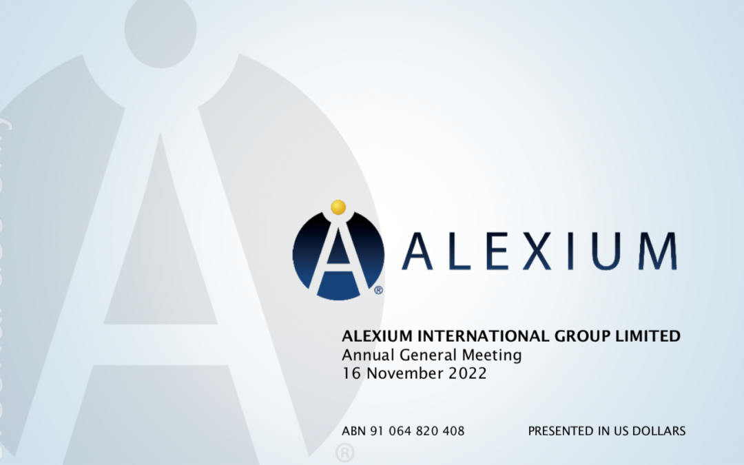 Alexium 2022 Annual General Meeting Presentation